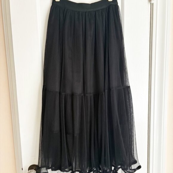 Oak + Fort NWT Skirt S Small Black Layered Tulle Midi NEW - Picture 3 of 14